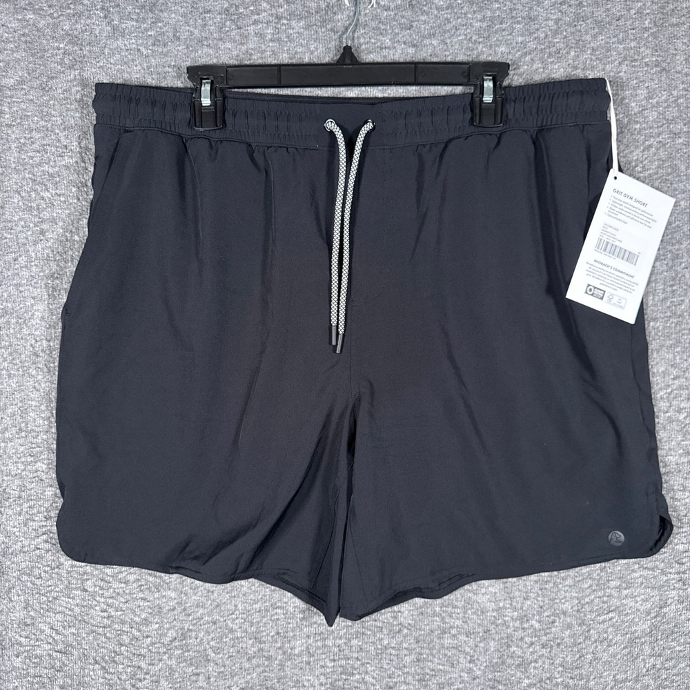NEW Rhoback Grit Gym Shorts Mens XXL Spikes Black Lined Performance Stretch 7"